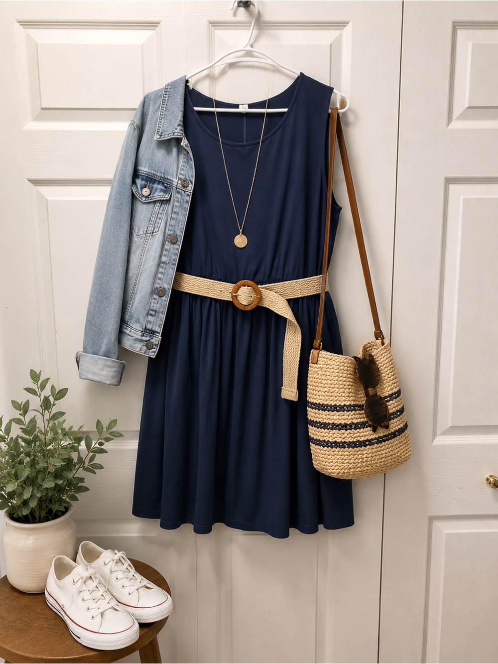 💙💙 Sleeveless Blue Women's Gathered Waist Dress